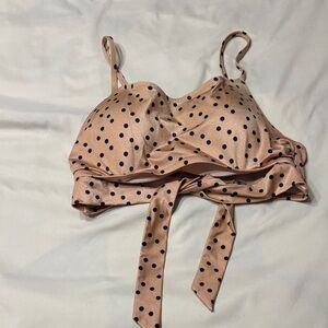 Polka Dot Tie-Front Bathing Suit Top